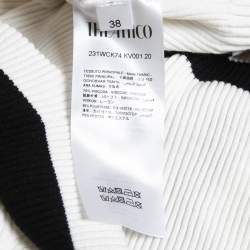 Pre Owned The Attico Black/White Striped Knit Off Shoulder Amilia Top S