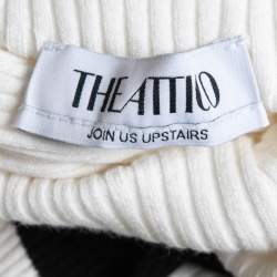 Pre Owned The Attico Black/White Striped Knit Off Shoulder Amilia Top S