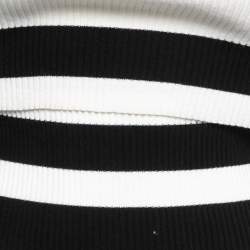 Pre Owned The Attico Black/White Striped Knit Off Shoulder Amilia Top S