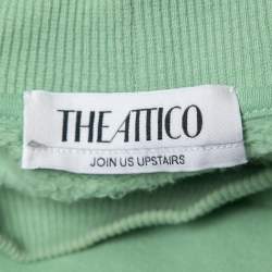 Pre Owned The Attico Pastel Green Cotton Sweatshirt Mini Dress S