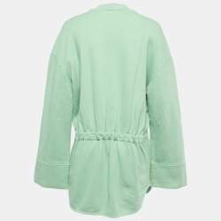 Pre Owned The Attico Pastel Green Cotton Sweatshirt Mini Dress S