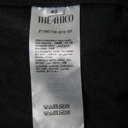 The Attico Black Sequined Ruched Top S
