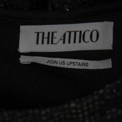 The Attico Black Sequined Ruched Top S