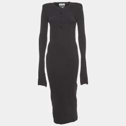 The Attico Black Open Back Wool Knit Dress M