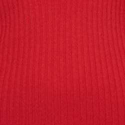 Pre Owned The Attico Red Ribbed Kit Cutout Knotted Top S