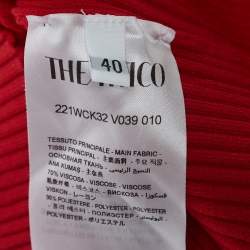 Pre Owned The Attico Red Ribbed Kit Cutout Knotted Top S