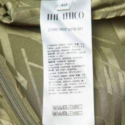 The Attico Olive Green Jacquard High Neck Midi Dress S