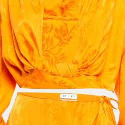 Pre Owned The Attico Orange Jacquard Top & Skirt Set M
