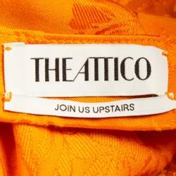Pre Owned The Attico Orange Jacquard Top & Skirt Set M
