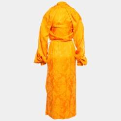 Pre Owned The Attico Orange Jacquard Top & Skirt Set M