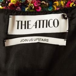 Pre Owned The Attico Multicolor Sequined Strapless Crop Top S