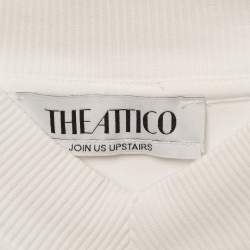 Pre Owned The Attico White Cotton Knit V-Neck T-Shirt S