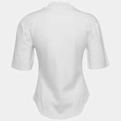 Pre Owned The Attico White Cotton Knit V-Neck T-Shirt S