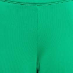 Pre Owned The Attico Green Logo Textured Knit Wide-Leg Sweatpants M
