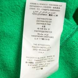 Pre Owned The Attico Green Logo Textured Knit Wide-Leg Sweatpants M