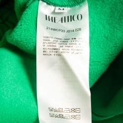 Pre Owned The Attico Green Logo Textured Knit Wide-Leg Sweatpants M