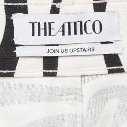 Pre Owned The Attico White Zebra Print Denim Jeans M Waist 28"