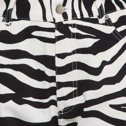 Pre Owned The Attico White Zebra Print Denim Jeans M Waist 28"
