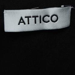 Pre Owned The Attico Silver Lame Ruched Strapless Mini Dress S