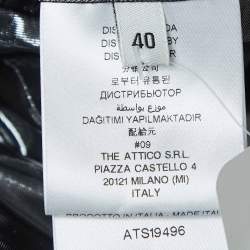 Pre Owned The Attico Silver Lame Ruched Strapless Mini Dress S