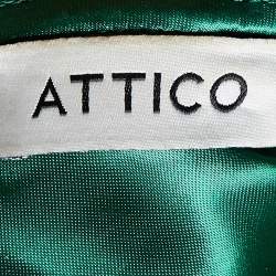 Pre Owned The Attico Green Cotton Blend Frilled One Shoulder Dress M 