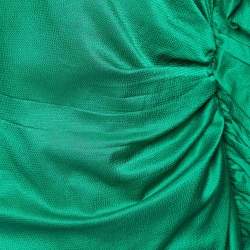 Pre Owned The Attico Green Cotton Blend Frilled One Shoulder Dress M 