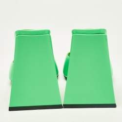 The Attico Neon Green Patent Leather Devon Slide Sandals Size 39