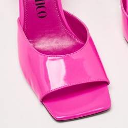 The Attico Pink Leather Ankle Strap Sandals Size 40