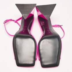 The Attico Pink Leather Ankle Strap Sandals Size 40