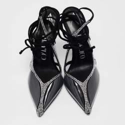 The Attico Transparent PVC and Suede Crystal Embellished Venus Pumps Size 38