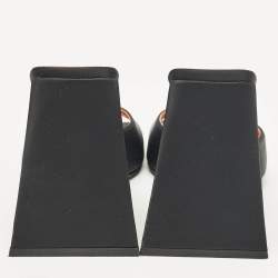 The Attico Black Fabric Devon Slide Sandals Size 40