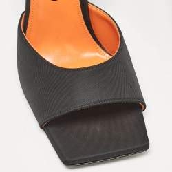 The Attico Black Fabric Devon Slide Sandals Size 40