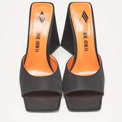 The Attico Black Fabric Devon Slide Sandals Size 40