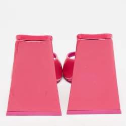 The Attico Fuchsia Pink Patent Leather Devon Slide Sandals Size 39
