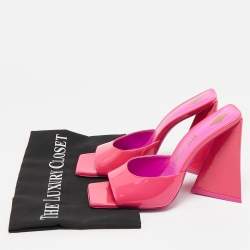 The Attico Fuchsia Pink Patent Leather Devon Slide Sandals Size 39