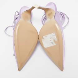The Attico Purple Satin Venus Ankle Wrap Pumps Size 39