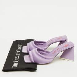 The Attico Light Purple Satin Devon Slide Sandals Size 38.5