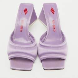 The Attico Light Purple Satin Devon Slide Sandals Size 38.5