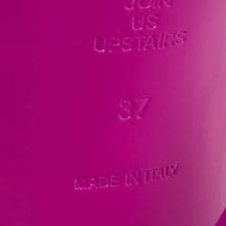 Pre Owned The Attico Fuchsia Satin Piper Ankle Strap Sandals Size 37