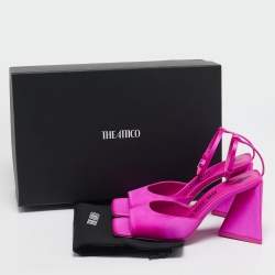 Pre Owned The Attico Fuchsia Satin Piper Ankle Strap Sandals Size 37