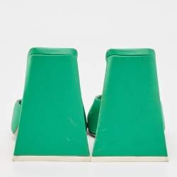 The Attico Green Satin Devon Slide Sandals Size 38