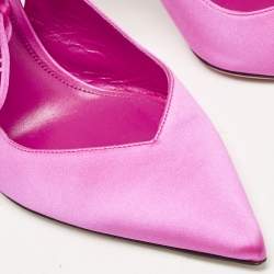 The Attico Pink Satin Venus Ankle Tie Pumps Size 38