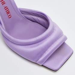 The Attico Light Purple Satin Devon Slide Sandals Size 38