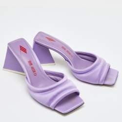 The Attico Light Purple Satin Devon Slide Sandals Size 38