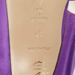 Pre Owned The Attico Purple Satin Venus Ankle Wrap Pumps Size 41