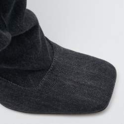 The Attico Grey Denim Sienna Knee Length Boots Size 36.5