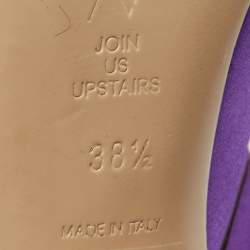 The Attico Purple Satin Venus Pointed Toe Ankle Wrap Pumps Size 38.5
