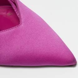 The Attico Fuchsia Satin Venus Pointed Toe Ankle Wrap Pumps Size 38.5