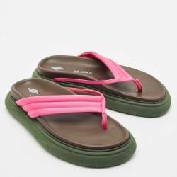 The Attico Pink Satin Thong Sandals Size 40
