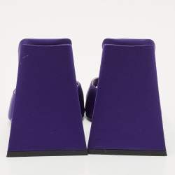 The Attico Purple Satin Devon Block Heel Slide Sandals Size 37